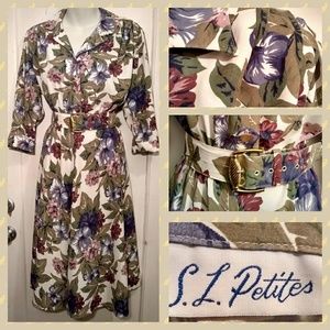 VTG 80s Belted Shirtwaist Dress